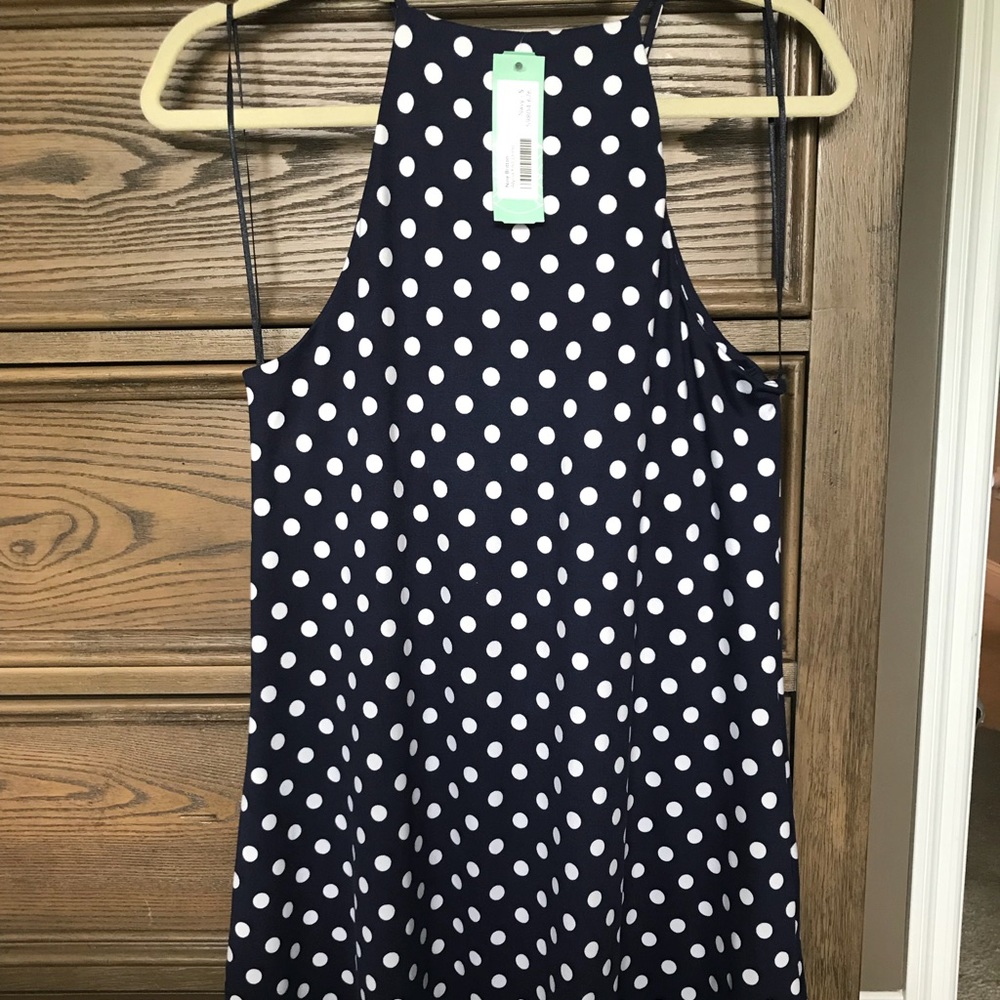 Nine Britton navy and white polka dot dress
